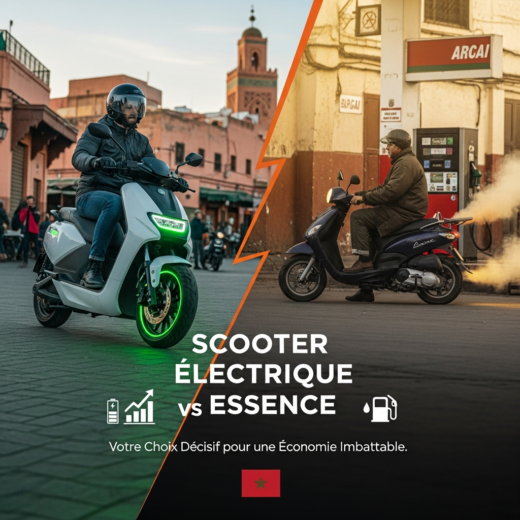 scooter électrique vs essence Maroc illustration for Scooter Électrique vs Essence Maroc: Votre Choix Décisif pour une Économ