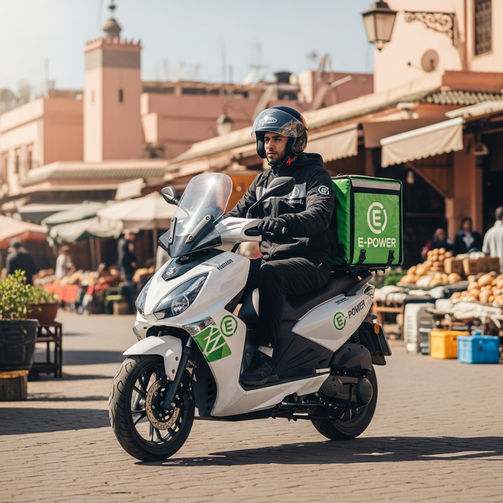 Illustration of Scooter Livraison Maroc: E-Power, Le Choix Ultime et Abordable.