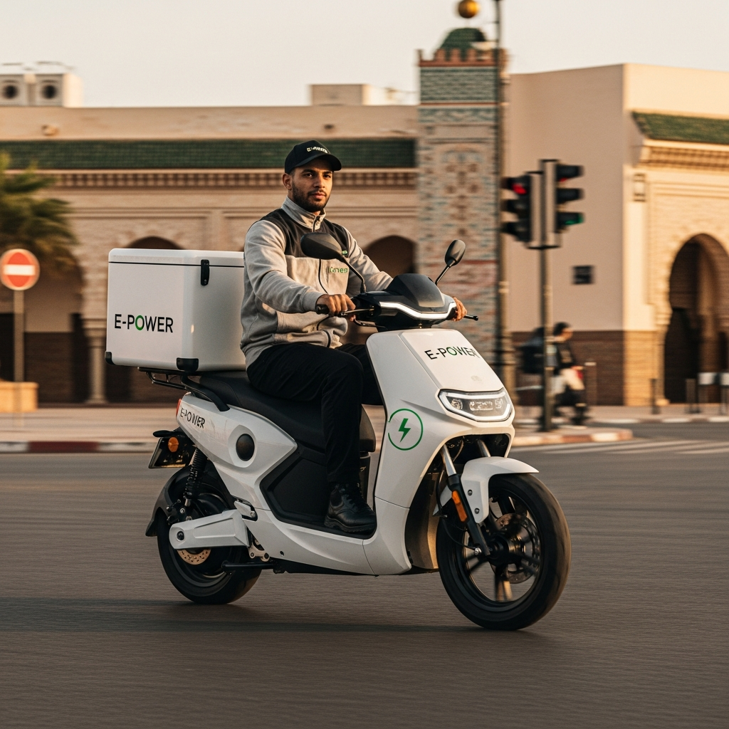 Illustration of Scooter Livraison Maroc: E-Power, Le Choix Ultime et Abordable.